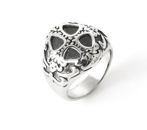 Knights Templar Commandery Ring - Black & Silver Cross Stainless Steel - Bricks Masons