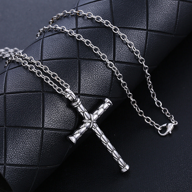 Knights Templar Commandery Necklace - Silver Cross Titanium Steel - Bricks Masons