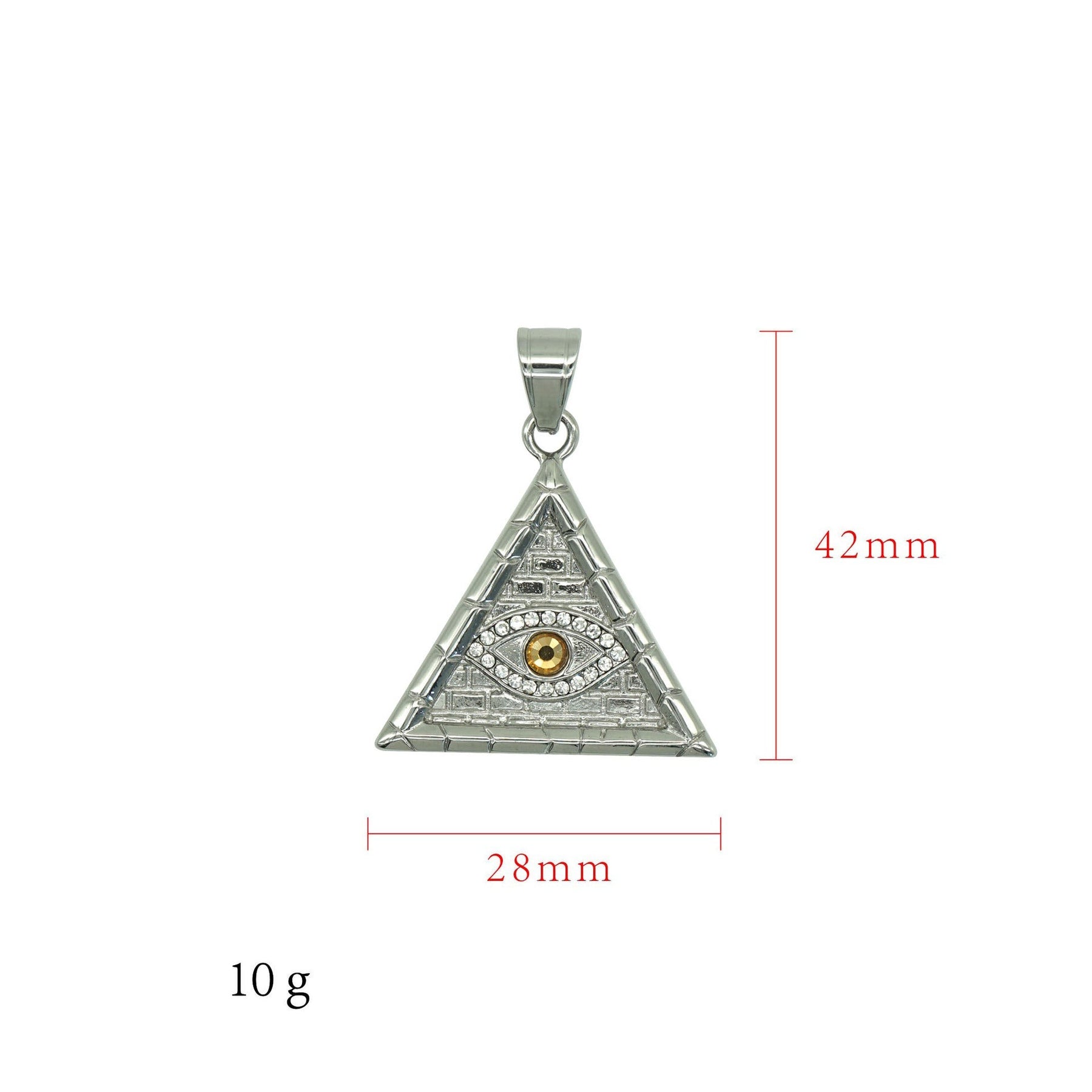 Eye Of Providence Necklace - Yellow All Seeing Eye Steel Pendant - Bricks Masons