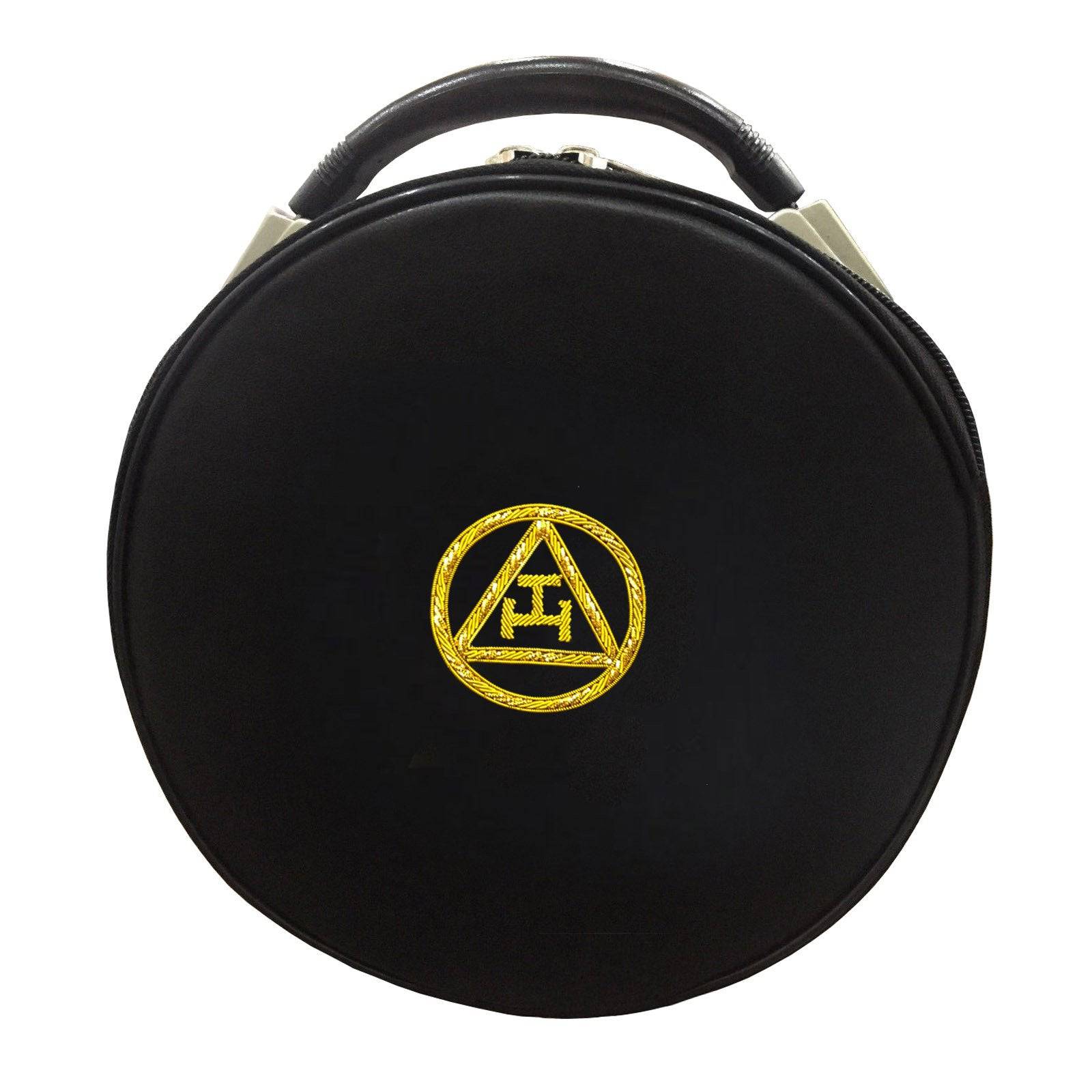 Royal Arch Chapter Crown Cap Case - Black with Gold Bullion Embroidery