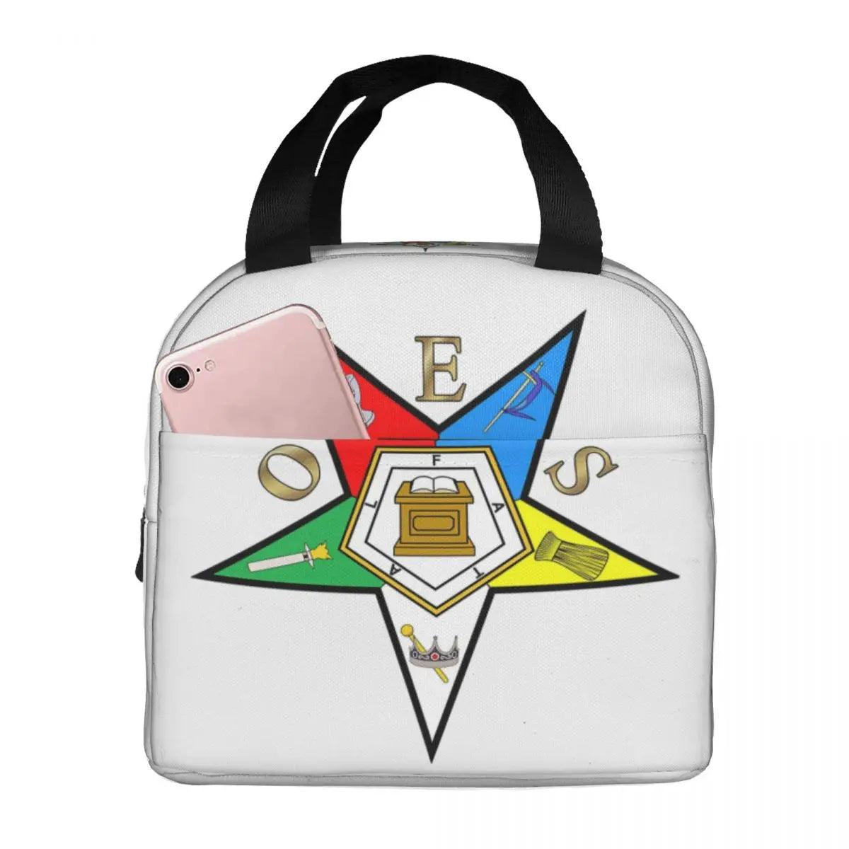 OES Lunch Bag - Thermal Foil Office Tote - Bricks Masons