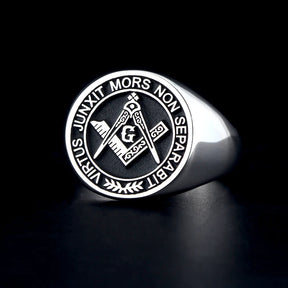 Anillo Master Mason Blue Lodge - S&amp;C G Virtus Junxit Mors Non Separabit Sterling