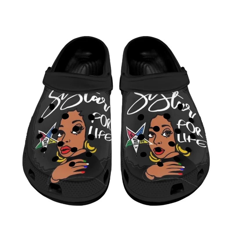 OES Sandals - Black Comfortable Breathable Slides - Bricks Masons