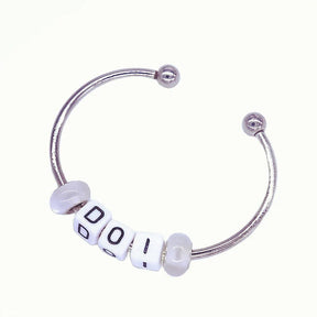 PHA DOI Bracelet - Silver Bangle With Letter Beads - Bricks Masons