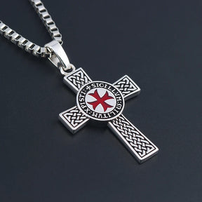 Knights Templar Necklace - Double-sided Cross Templar 925 Silver - Bricks Masons