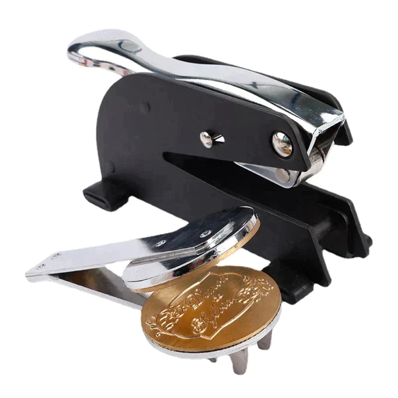 Council Of Crusaders Desktop Seal Press - Stainless Steel With Black Customizable - Bricks Masons