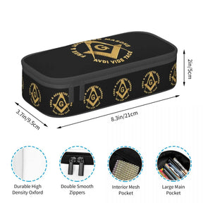 Master Mason Blue Lodge Office Tools Case - Gold Square & Compass G