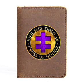 Knights Templar Commandery Wallet - Genuine Leather Cross Of Honor