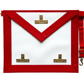 Worshipful Master Scottish Rite Apron - White & Red with Three Golden Triple Taus