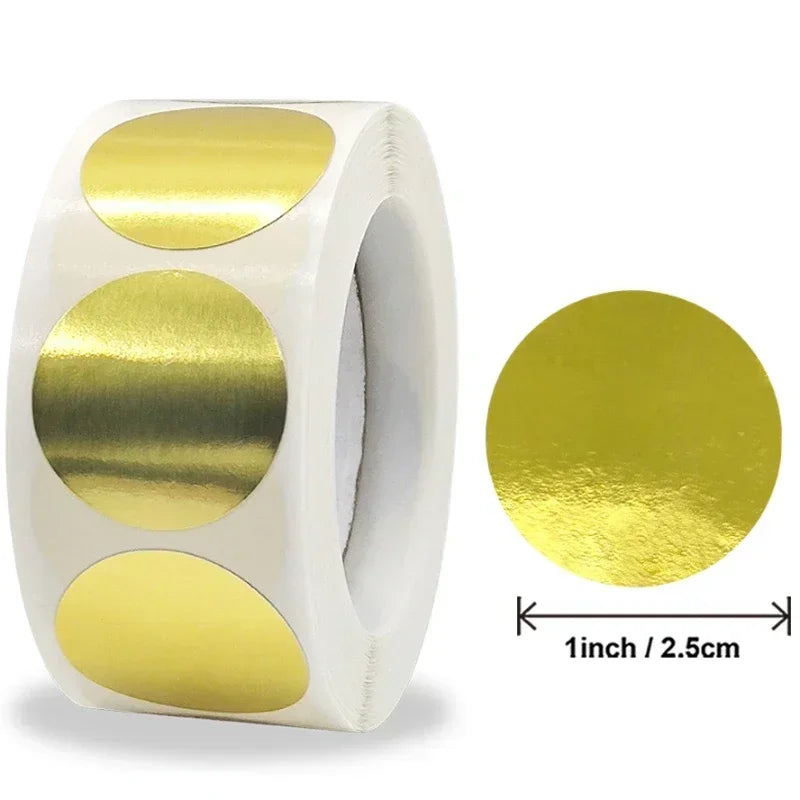 Seal Sticker - laser golden glossy Embossing Stamp  Seal 25-50mm - Bricks Masons