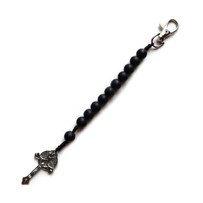 Knights Templar Bracelet - Saint Benedict Black Glass Beads