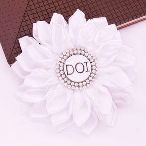 PHA DOI Brooch - Solid White Ribbon Layers - Bricks Masons