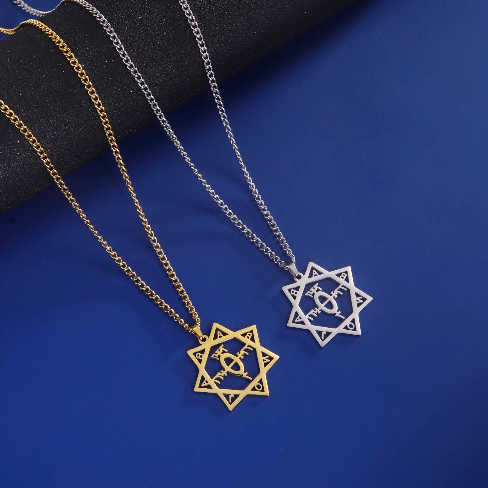 Ancient Israel Necklace - Star of Babalon Symbol Stainless Steel - Bricks Masons