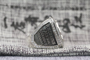 Master Mason Blue Lodge Ring - White Gold Plated Rhinestones With S&C G - Bricks Masons