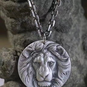 Ancient Israel - Three-dimensional Lion Head Pendant Necklace - Bricks Masons