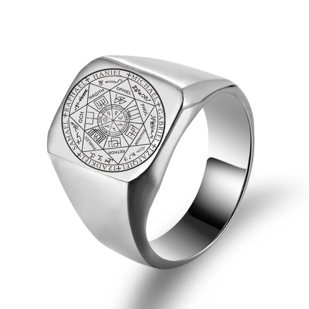 Ancient Israel Ring - The Seals of The Seven Archangels Seal Solomon - Bricks Masons