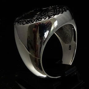 Ancient Israel Ring - Tree of Life Black Sterling Silver - Bricks Masons