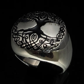 Ancient Israel Ring - Tree of Life Black Sterling Silver - Bricks Masons