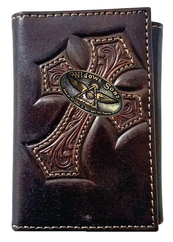 Widows Sons Wallet - Nocona Cross Trifold Chocolate