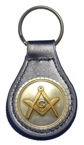 Master Mason Blue Lodge Keychain - Square & Compass with G