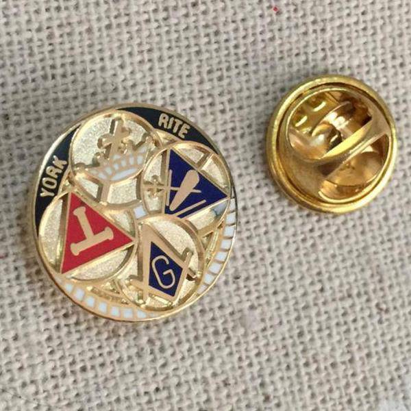 Blue Lodge / Royal Arch / Council / Knights Templar Lapel Pin - york rite tools 15MM - Bricks Masons