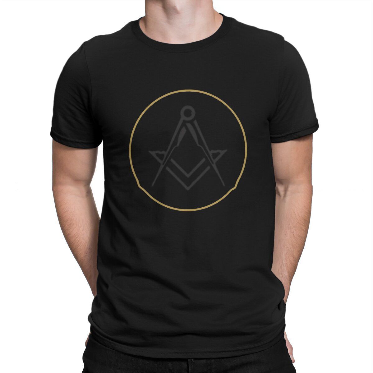 Master Mason Blue Lodge T-Shirt -  Polyester Gold Square Compass