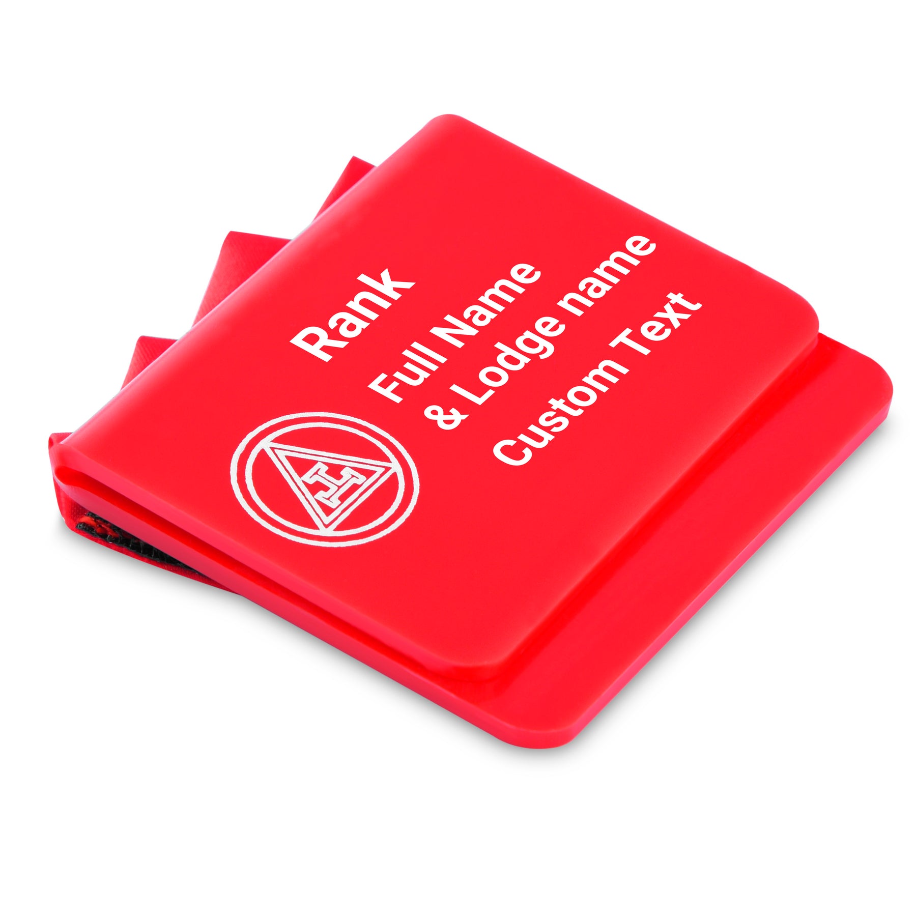 Chapter Pocket Square - Red Plastic Fabric Customizable