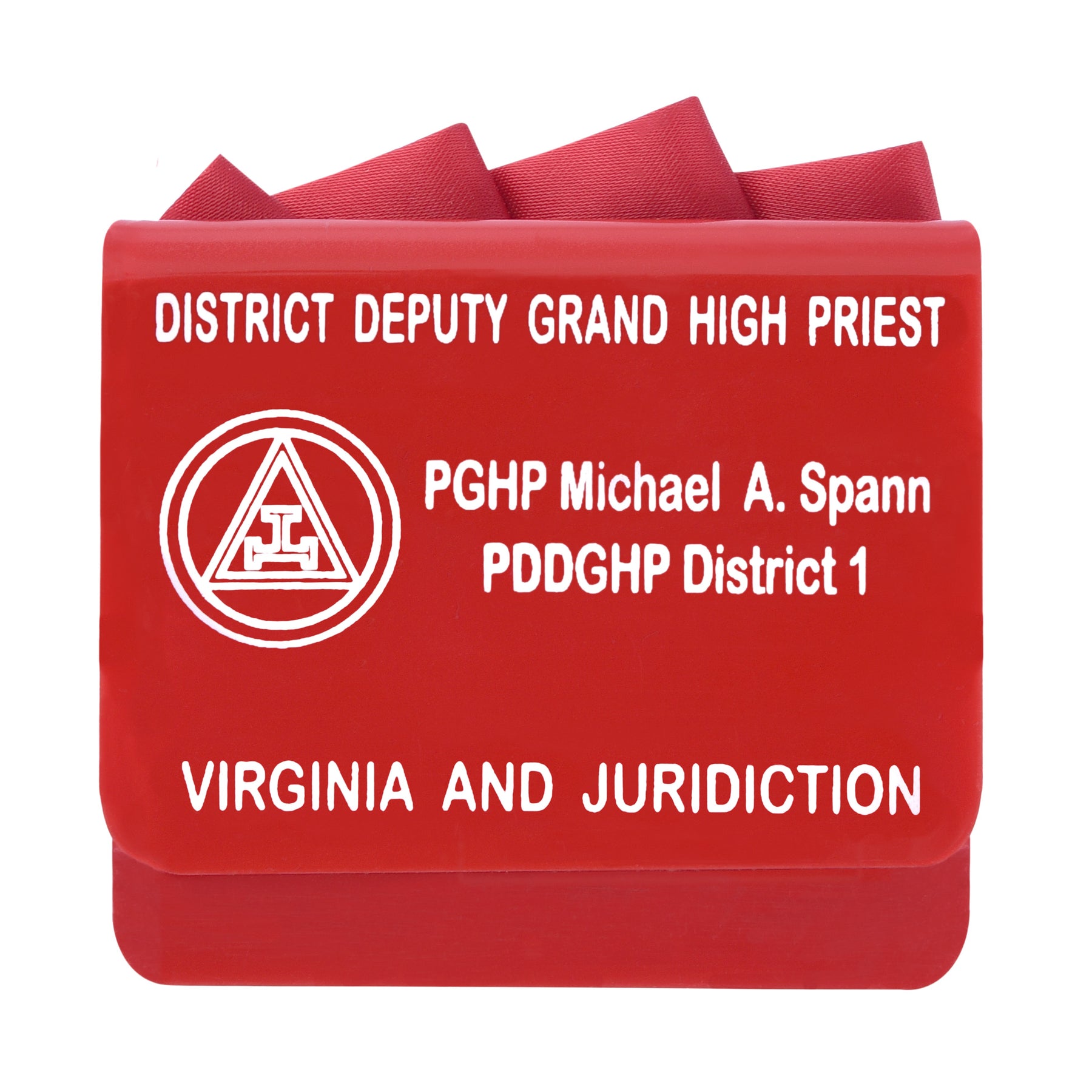 Chapter Pocket Square - Red Plastic Fabric Customizable