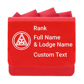 Chapter Pocket Square - Red Plastic Fabric Customizable