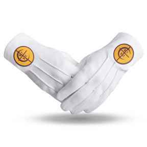 Council Of Crusaders PHA Glove - Pure Cotton Machine Embroidery - Bricks Masons