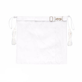 Entered Apprentice Blue Lodge Apron - All White Leather with Cords - Bricks Masons