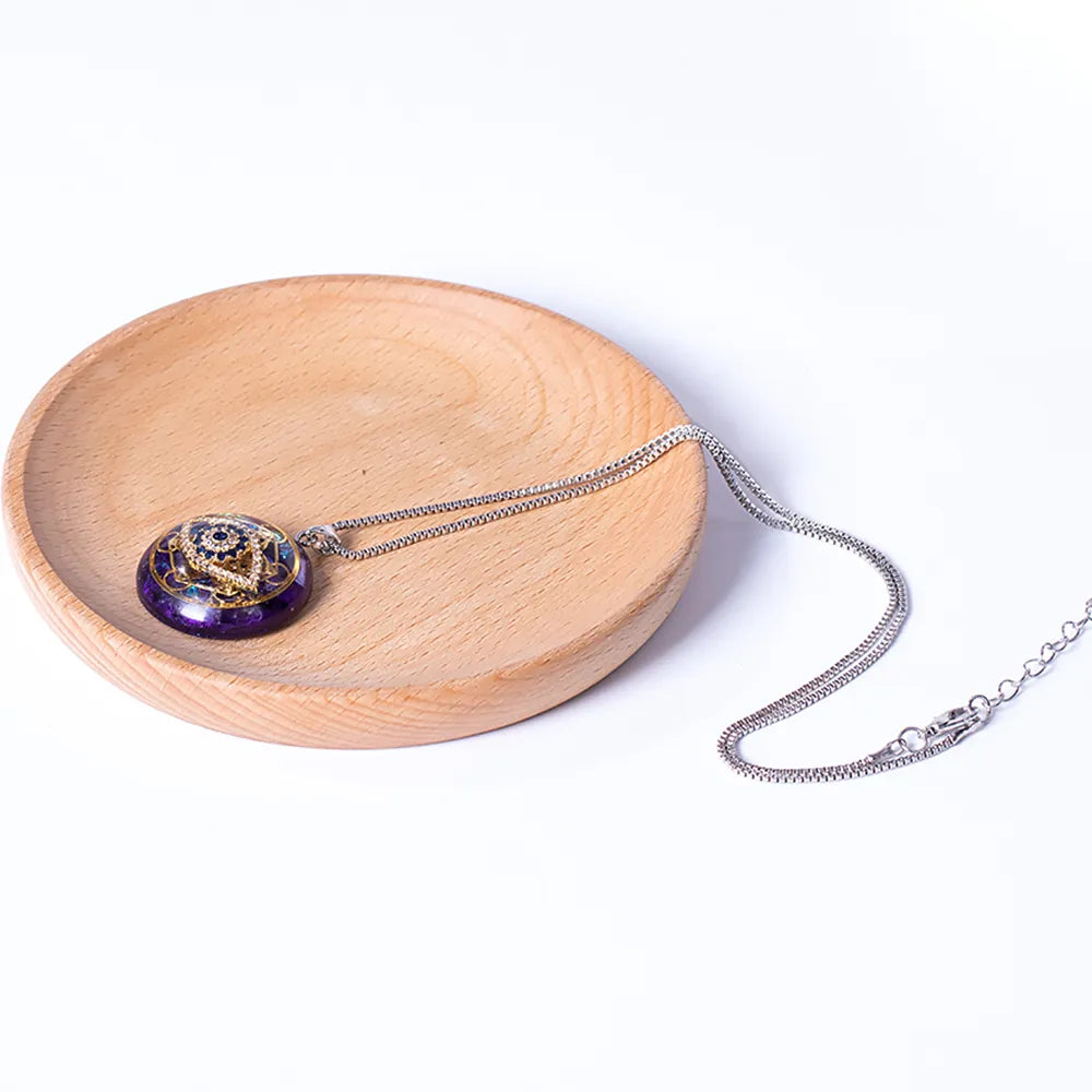 Necklace  - Metatron'S Cube And Energy Stones - Bricks Masons