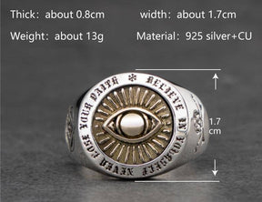 Eye Of Providence Ring - Resizable Silver - Bricks Masons