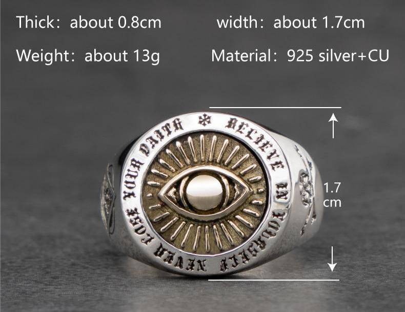 Eye Of Providence Ring - Resizable Silver - Bricks Masons
