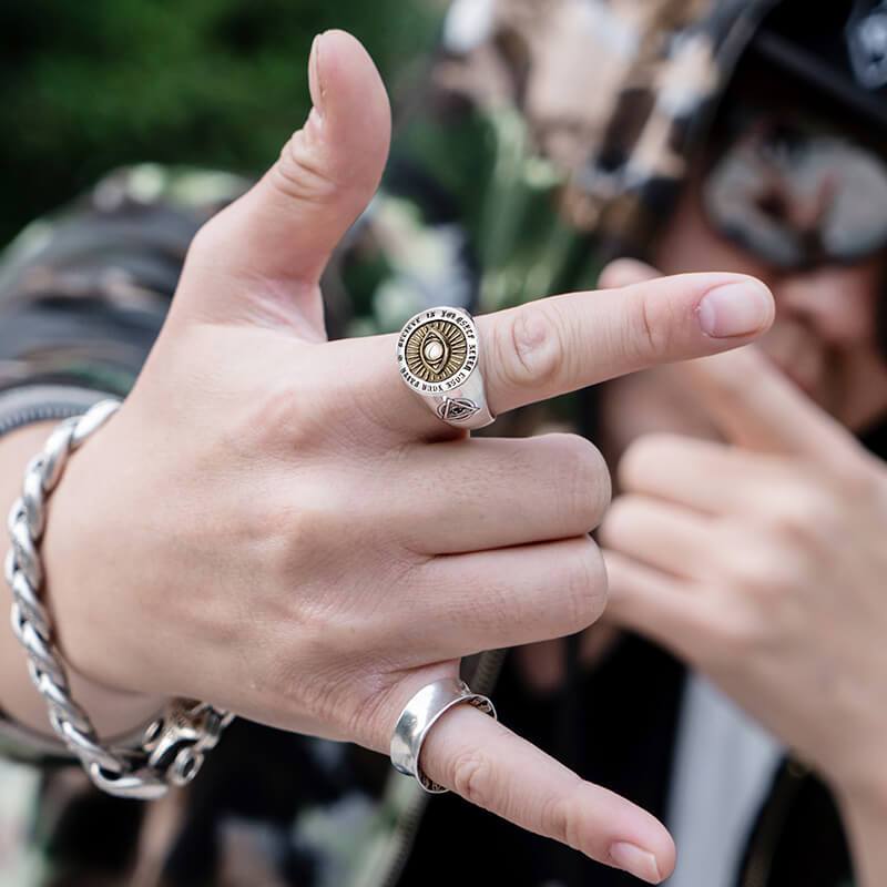Eye Of Providence Ring - Resizable Silver - Bricks Masons
