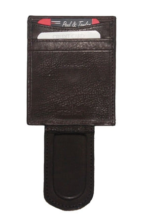 OES Wallet - Brown Leather With Money Clip - Bricks Masons