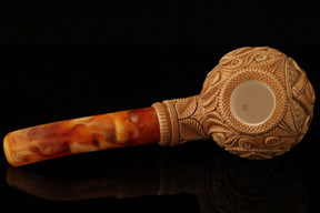 Master Mason Blue Lodge Meerschaum Pipe - Handcrafted With Square & Compass G - Bricks Masons