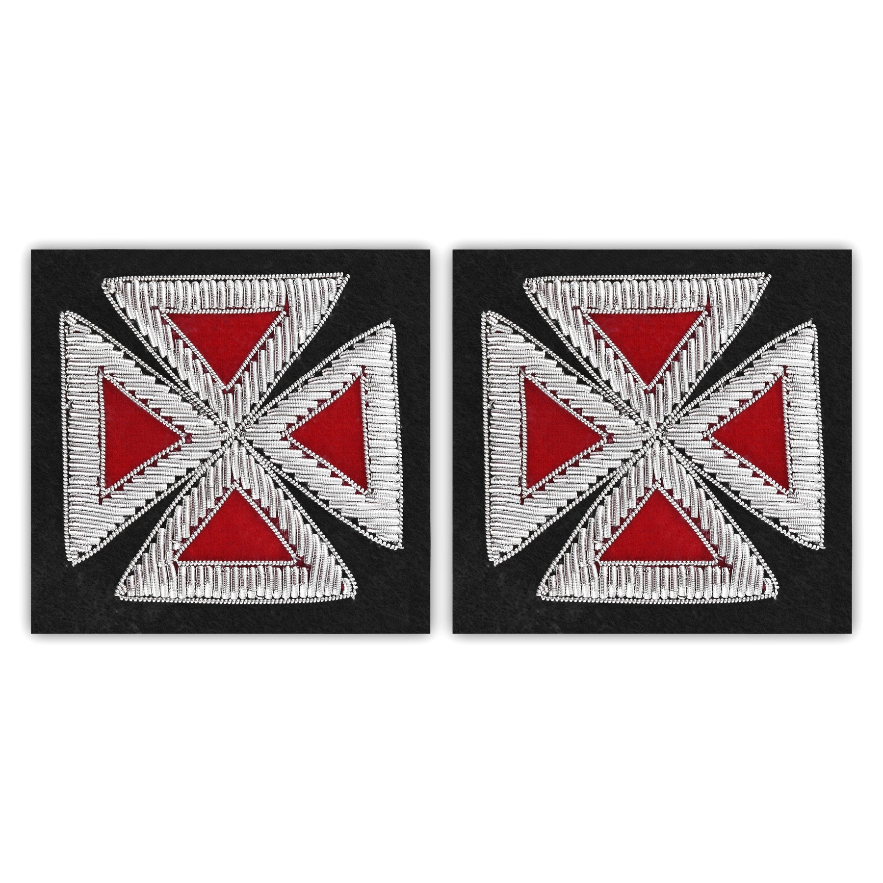 Grand Knights Templar Frock Coat Sleeve Patch - Silver Bullion Embroidery
