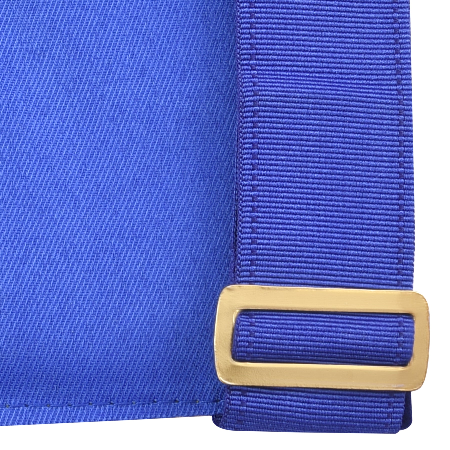 Grand Master Blue Lodge Apron - Royal Blue Velvet With Gold Metal Badge - Bricks Masons