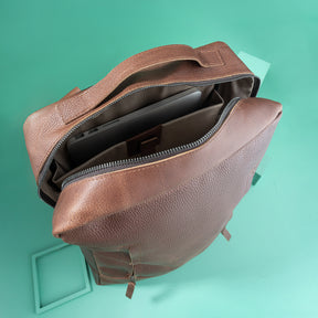 Grand Master Blue Lodge Backpack - Genuine Brown Leather - Bricks Masons
