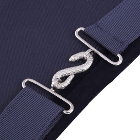 Grand Past Master Blue Lodge Apron - Blue Velvet With Silver Rayon Fringe - Bricks Masons