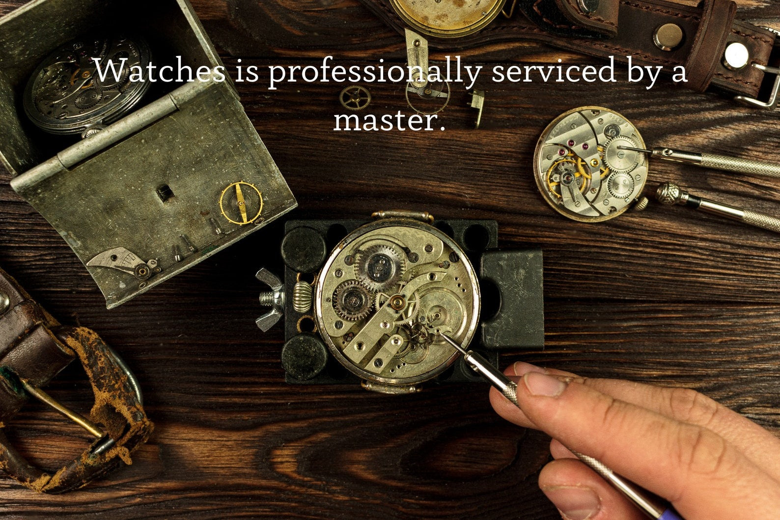 Master Mason Blue Lodge Wristwatch - Gold Skeleton Dial