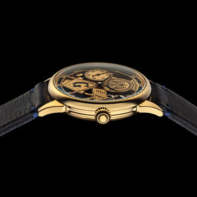 Master Mason Blue Lodge Wristwatch - Gold Skeleton Dial