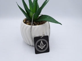 Master Mason Blue Lodge Necklace - Black Anodized Aluminium Pendant