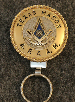 Past Master Blue Lodge Keychain - Handcrafted Silver Texas Mason AF & AM