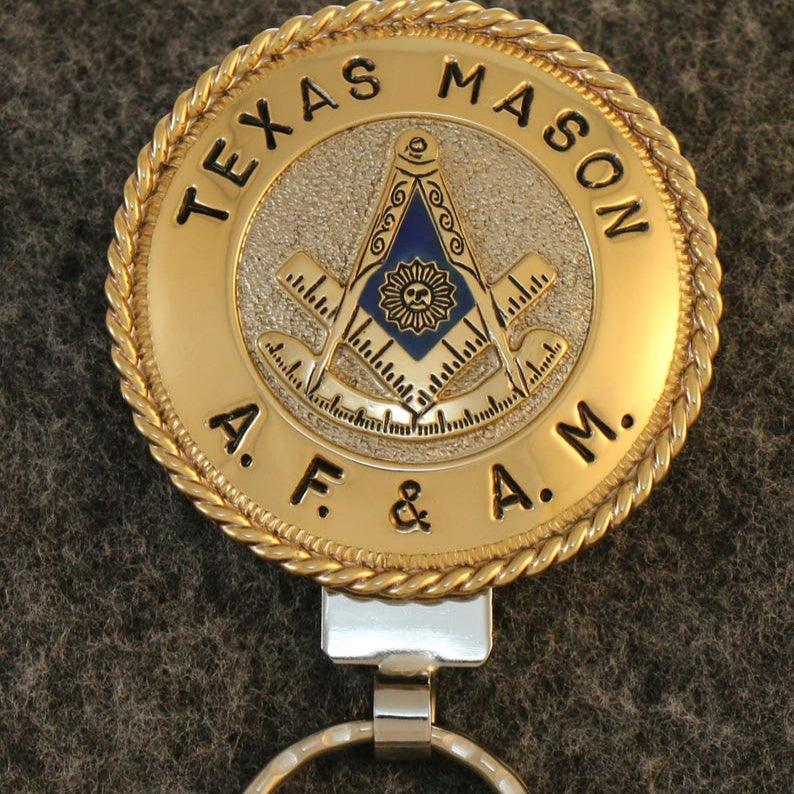 Past Master Blue Lodge Keychain - Handcrafted Silver Texas Mason AF & AM