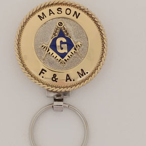 Master Mason Blue Lodge Keychain - F & A.M Handcrafted Square & Compass G