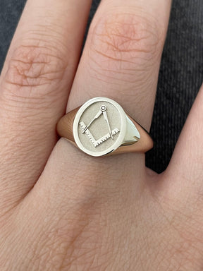 Master Mason Blue Lodge Ring - Various Materials & Sizes