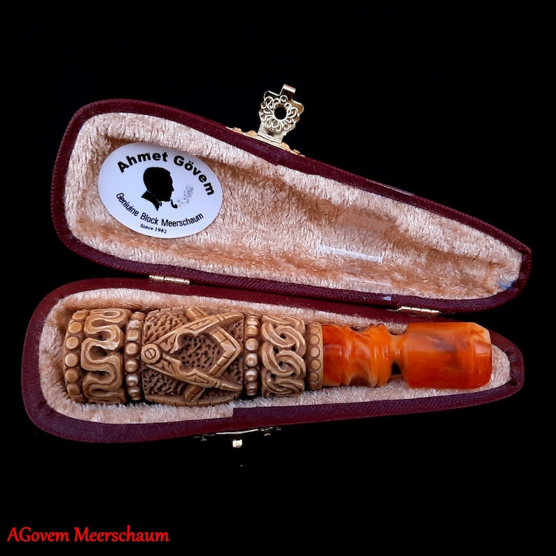 Master Mason Blue Lodge Cigarette Holder - Natural Beewax Square & Compass