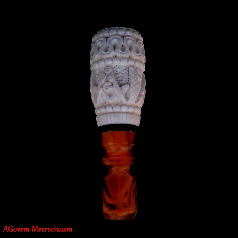 Master Mason Blue Lodge Cigarette Holder - Hand Carved
